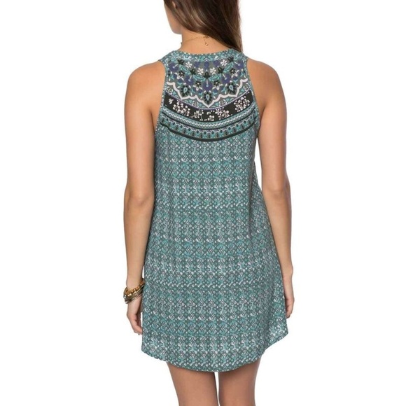 O’Neill Gemma Woven Boho Tank Dress. Agave green. Sz L. Mixed print floral. EUC. - Picture 2 of 6